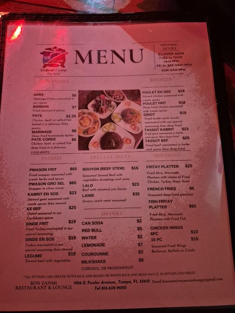 Bon Zanmi Restaurant Menu image 2