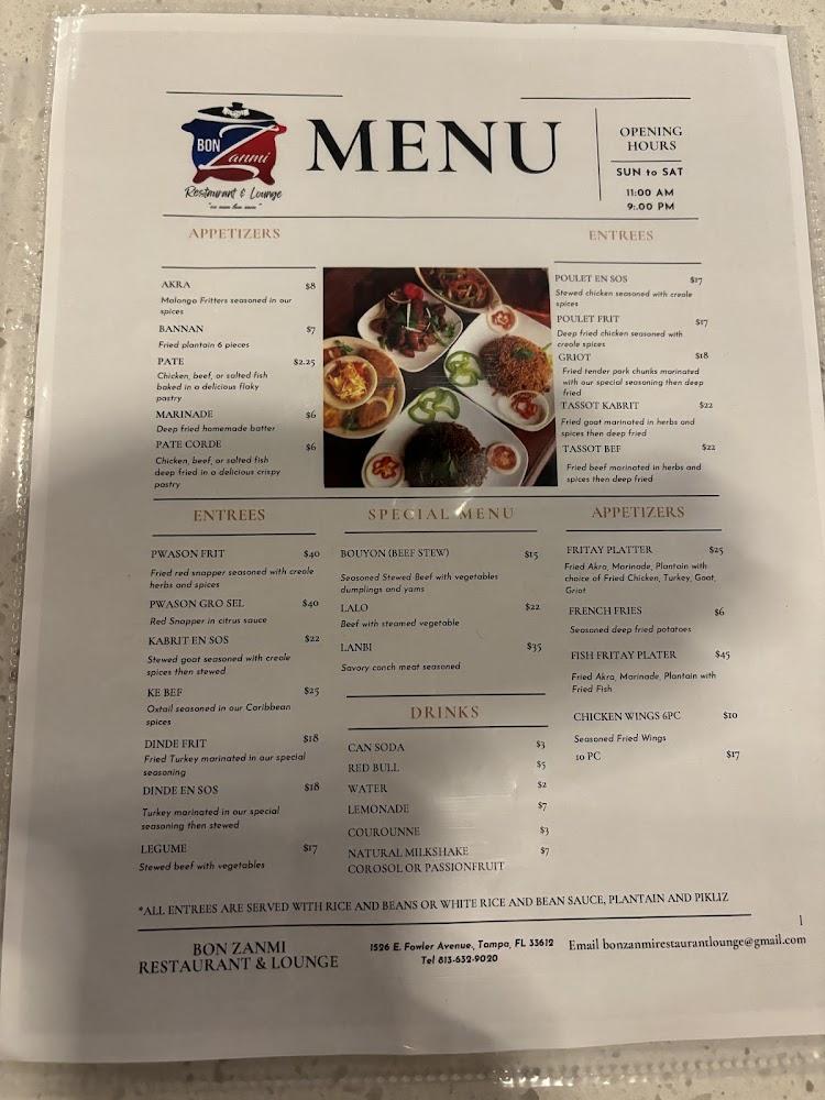 Bon Zanmi Restaurant Menu image 4